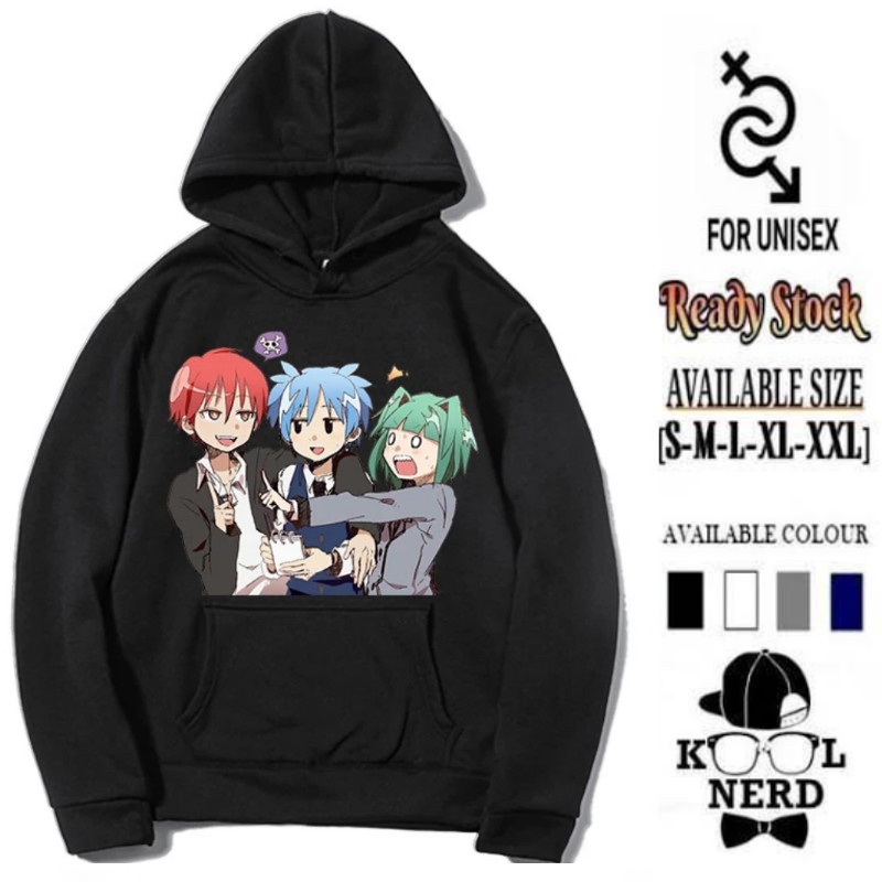 HOODIE COSPLAYA MANGA JEPANG ANSATSU KYOUSHITSU KARAKTER ANIME KARMA AKABANE, SHIOTA NAGISA, KAEDE K