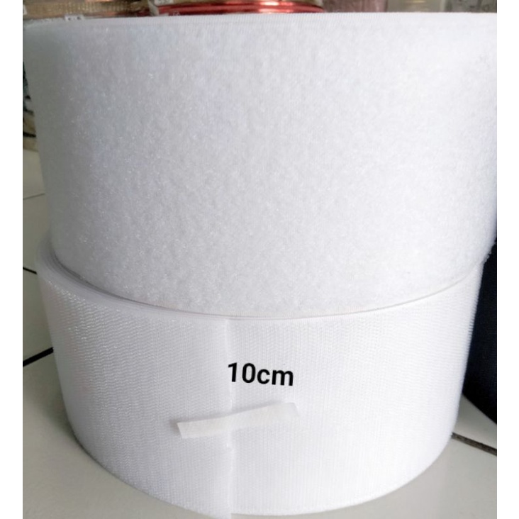 VELCRO TERMURAH 1 METER VELCRO/PEREPET/PEREKAT KERETEKAN 10 CM PUTIH DAN HITAM DI JUAL PERMETER