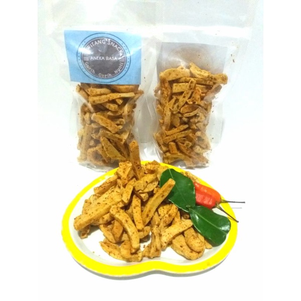 

Snack Cemilan STIK BASRENG PEDAS Gurih Aroma Daun Jeruk 100 Gram.