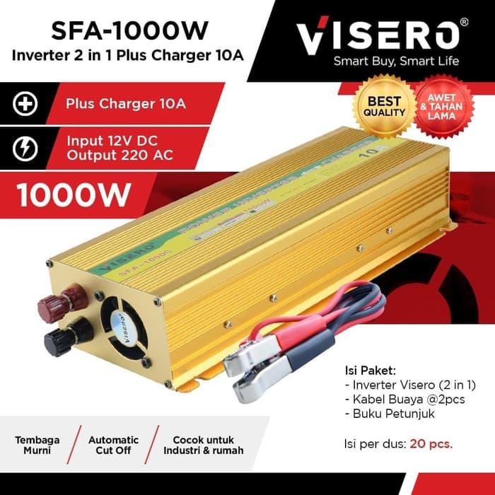 Power Inverter Visero 2 in 1 Plus Charger 10A 1000W (SFA-1000W) per