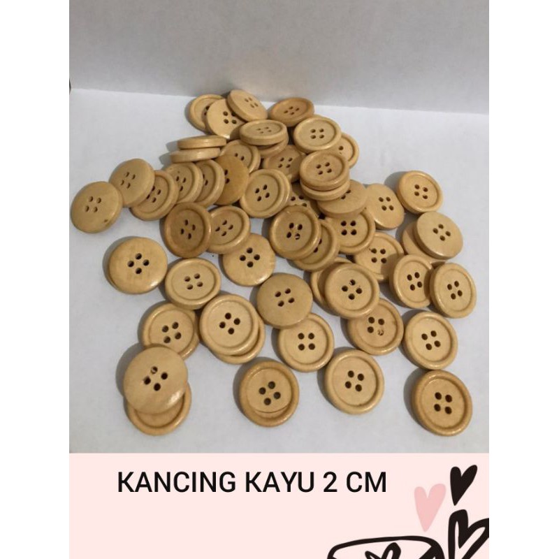 KANCING KAYU POLOS RAJUT 2 CM