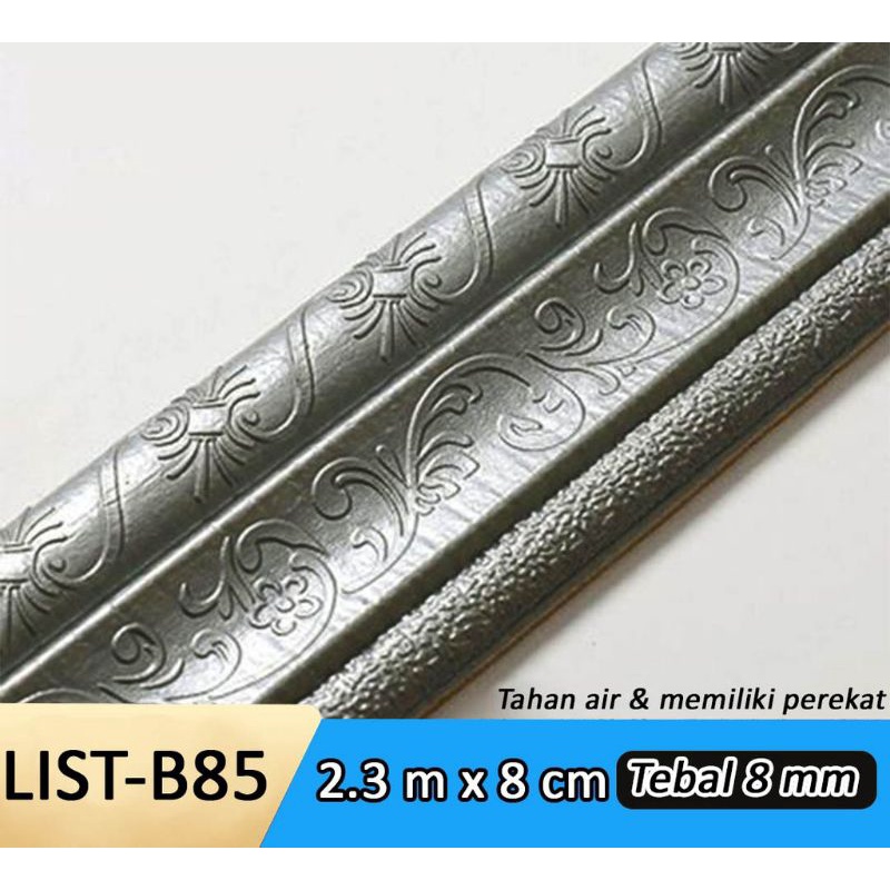 Wallpaper List Foam 3D Sticker-Batik Abu Lebar 8cm