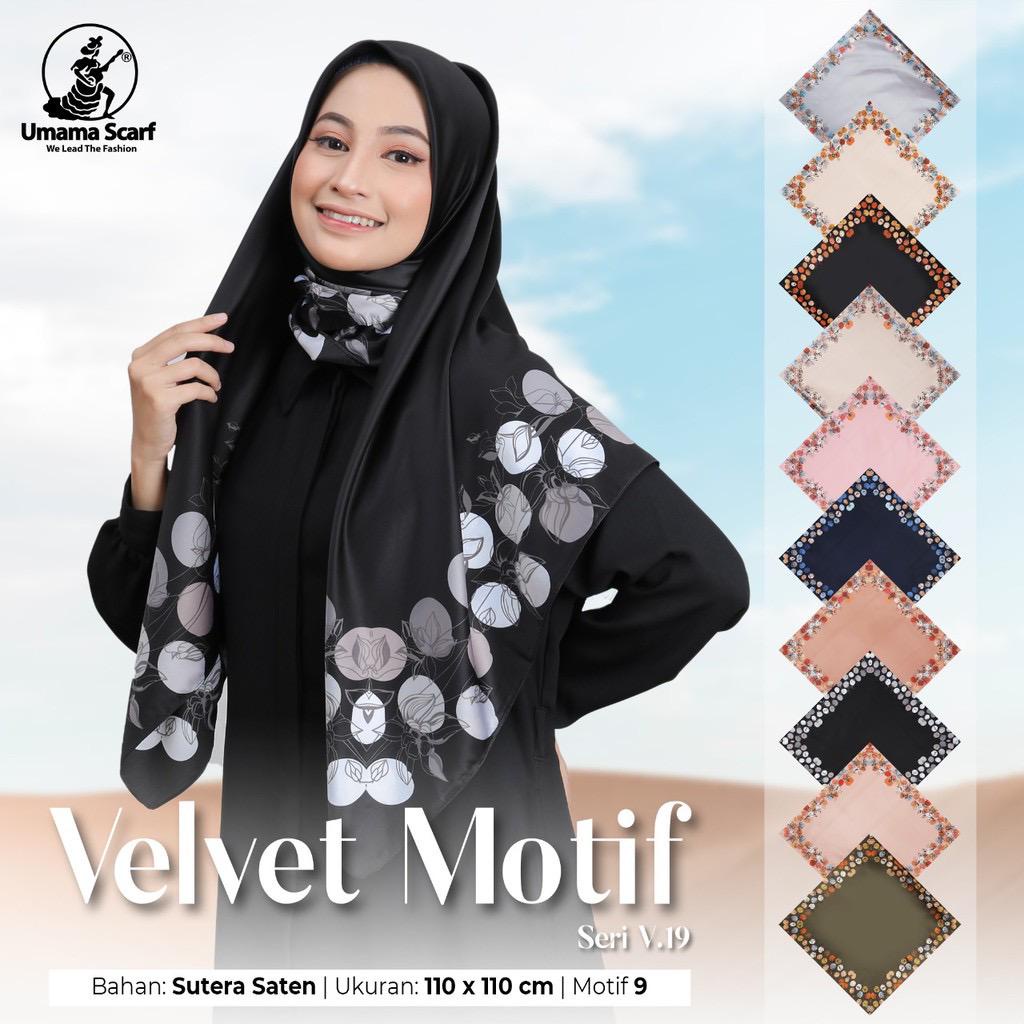 Segiempat Motif Hijab SILK OLIVIA MOTIF UMAMA 110x110 Butter Silk Velvet Motif-V.19 Motif 9