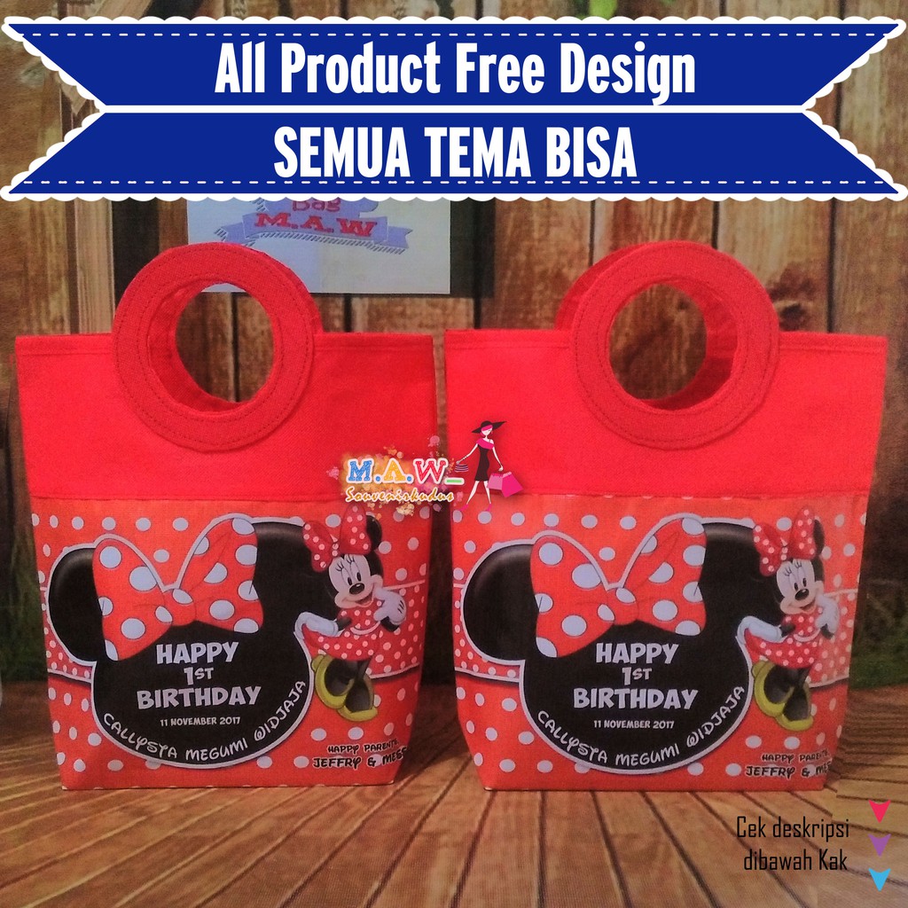 

Tas Souvenir Ulang Tahun / Tas Ultah / Tas Souvenir / tas Lebaran / tas pegangan bulat / Goodie Bag
