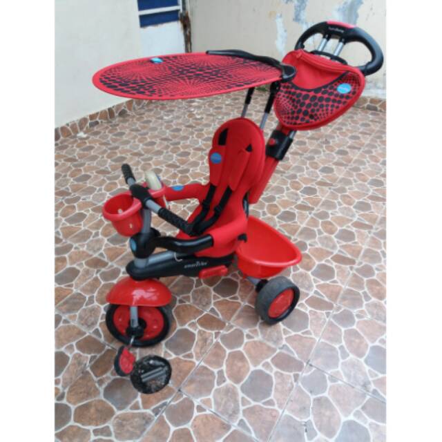 Preloved Sepeda roda tiga Smart Trike Zoo Ladybug (merah) 4in1 Touch Steering