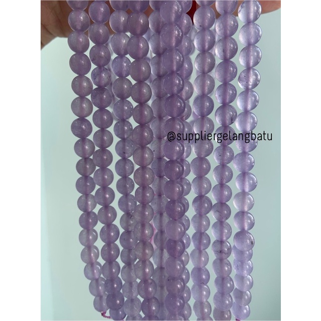 bahan batu kuarsa ungu purple quartz 8mm healing yoga therapy craft