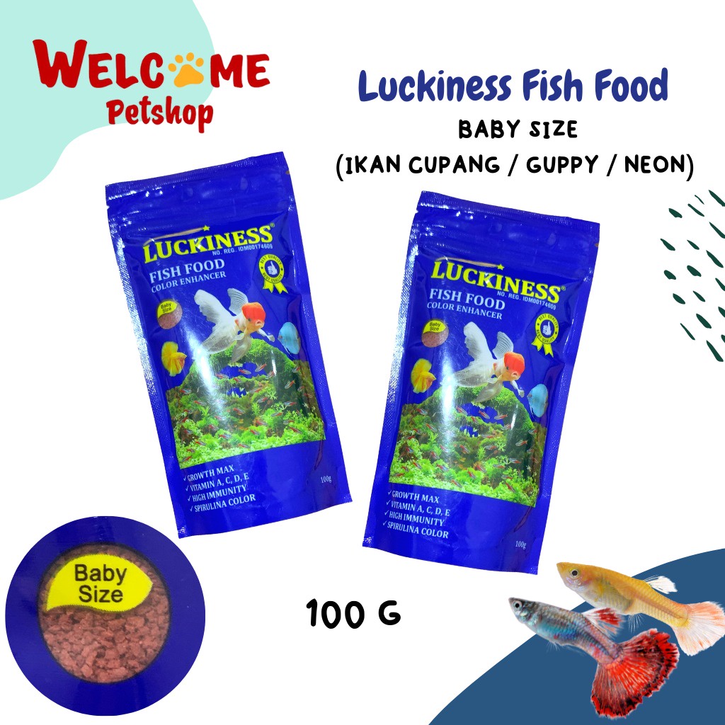 Luckiness Fish Food BABY SIZE Makanan Ikan Cupang Guppy Neon Kecil