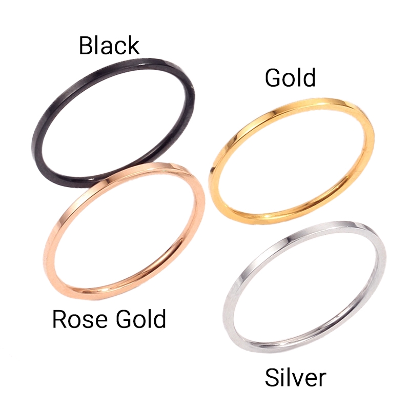 Cincin Couple Titanium Anti Karat Aksesoris Fashion Cincin Emas Huruf Couple Tidak luntur & berkarat-6