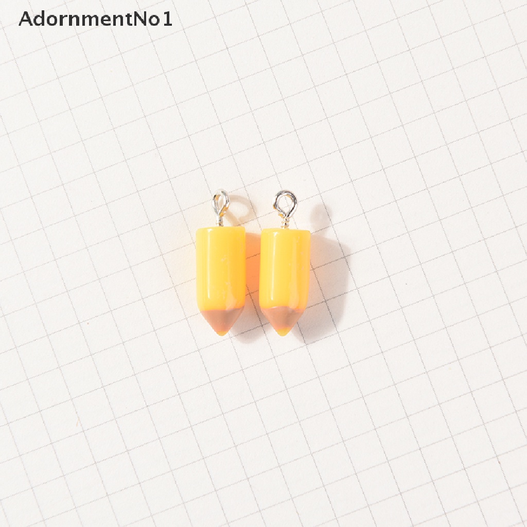 (AdornmentNo1) 10pcs / Set Liontin Bentuk Pensil Warna Campur Untuk Gantungan Kunci / Perhiasan DIY