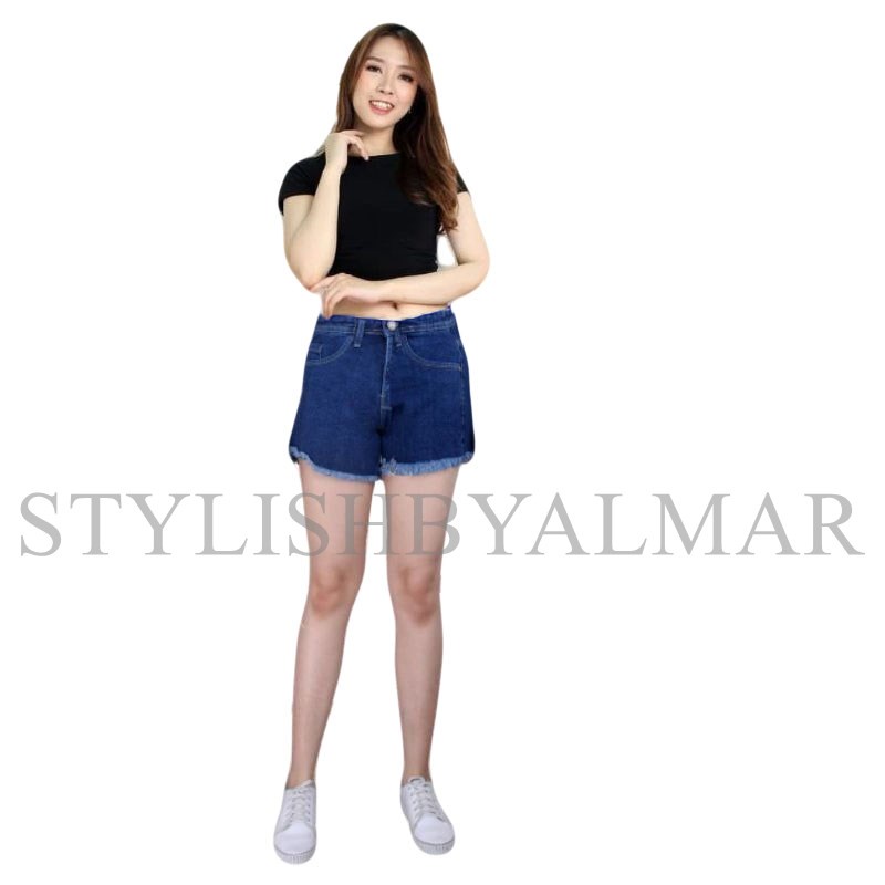 celana jeans pendek wanita hotpants jeans cewek highwaist model rawis