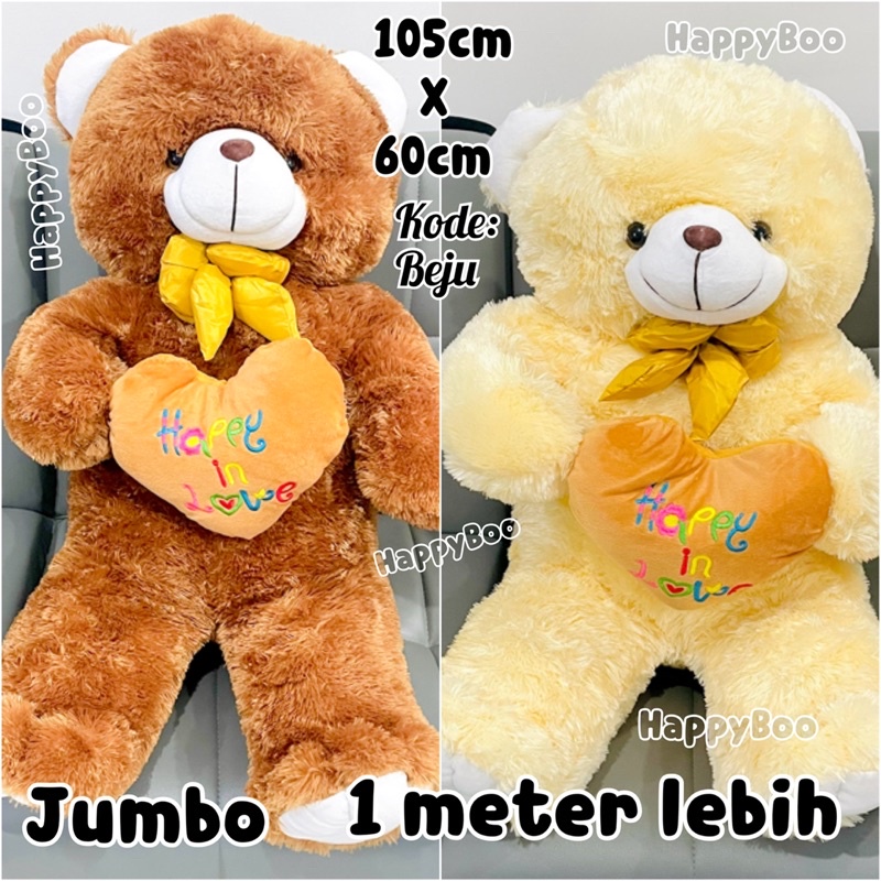 boneka beruang bear love super jumbo 1 meter lebih boneka teddy bear jumbo bulu lembut beju