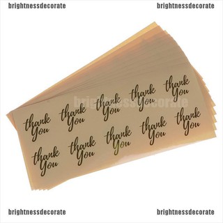 brigid 100Pcs Label Stiker  Label Transparan  Tulisan Thank 