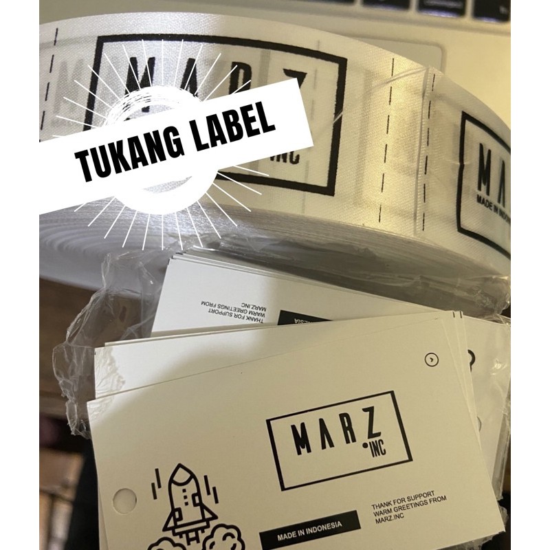 LABEL BAJU/HIJAB SATIN+ HANG TAG 100 pcs FREE LOOP PIN