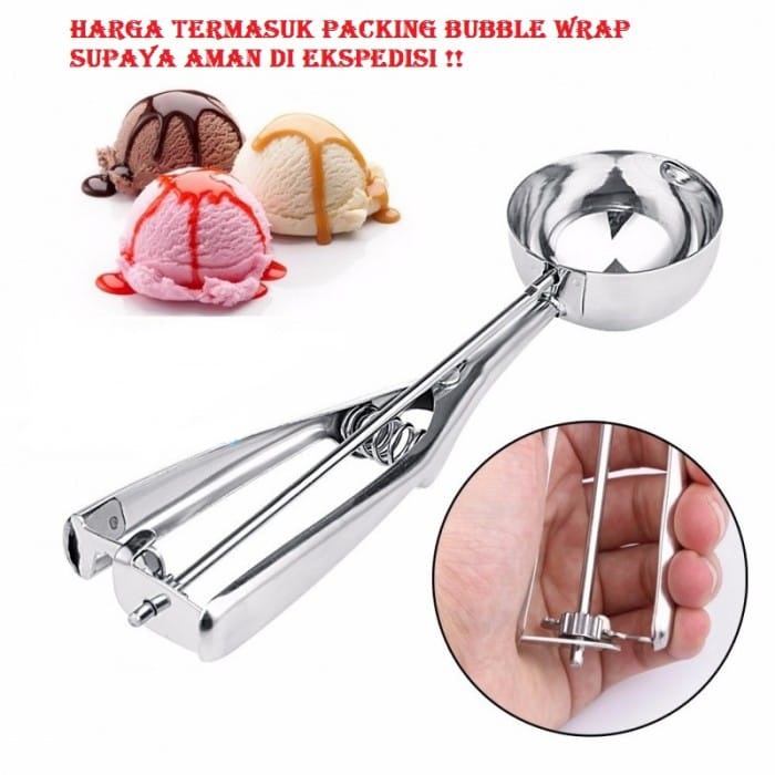 ICS4cm Ice Cream Scoop Sendok Es Krim Jepit Stainless 4 cm