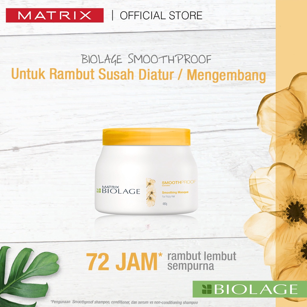 MATRIX Biolage Smoothproof Hair Mask - Masker Nutrisi Perawatan Pelembut Rambut Kering Kusut Mengembang 500 ml