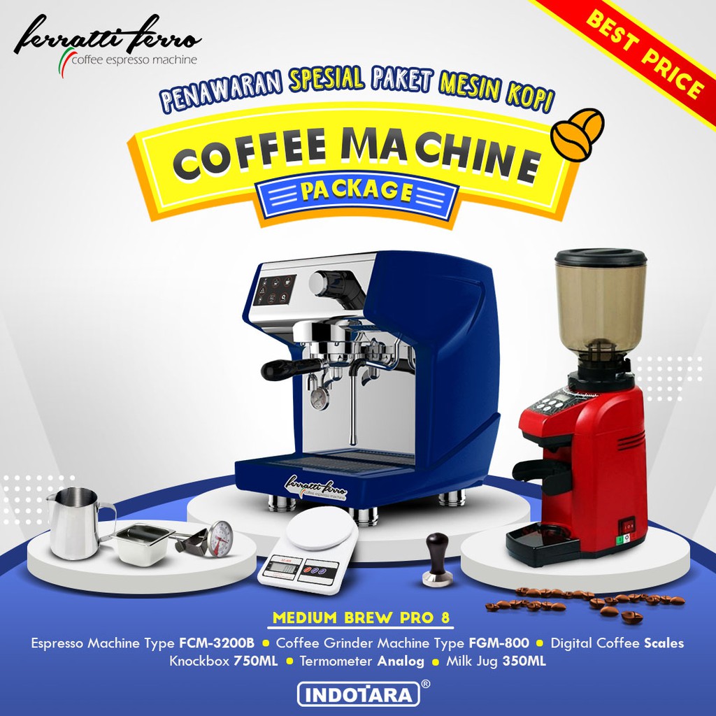 Paket mesin kopi Espresso Medium Brew Pro 7 - 8 - 9