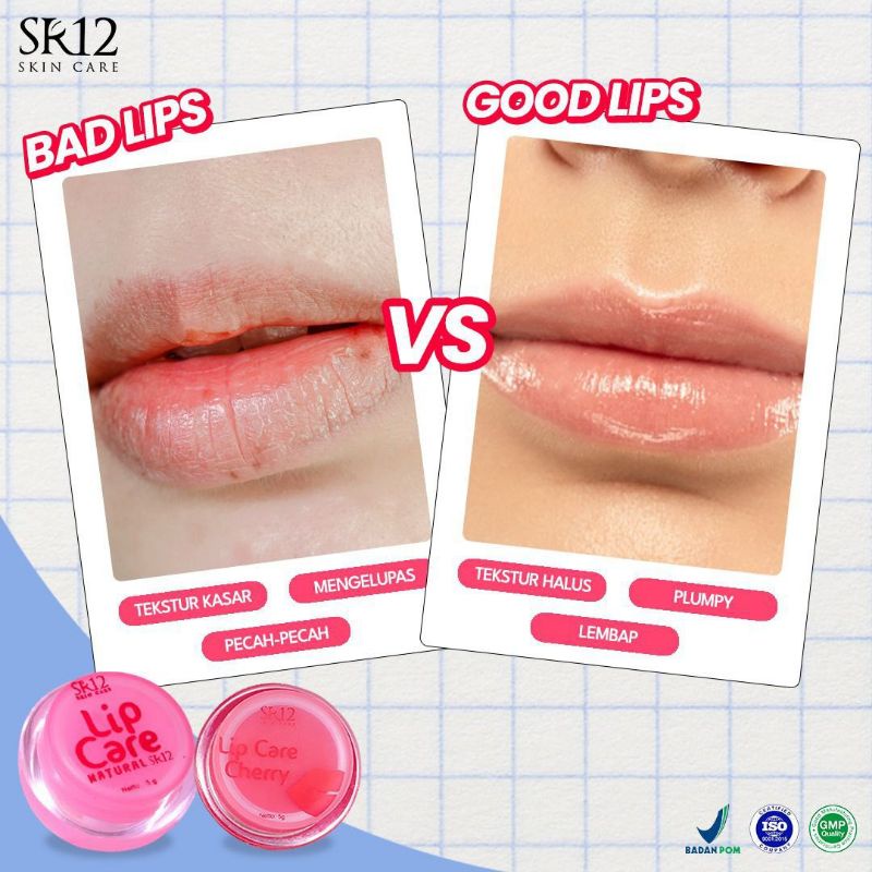 SR12 Lip Care Cherry Pelembab &amp; Pencerah Bibir Original 5 G - Lip Balm