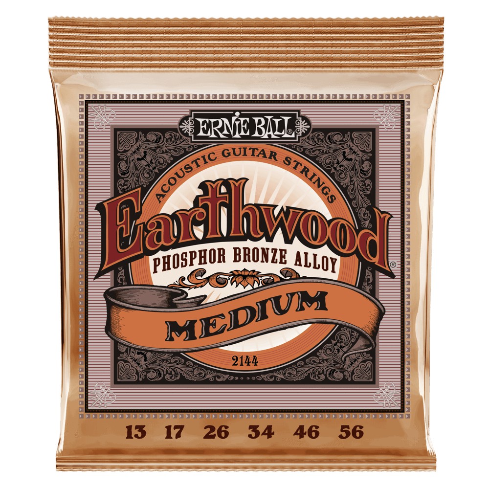 Ernie Ball Earthwood Medium Phosphor Bronze Acoustic Guitar Strings  1356 Gauge P02144