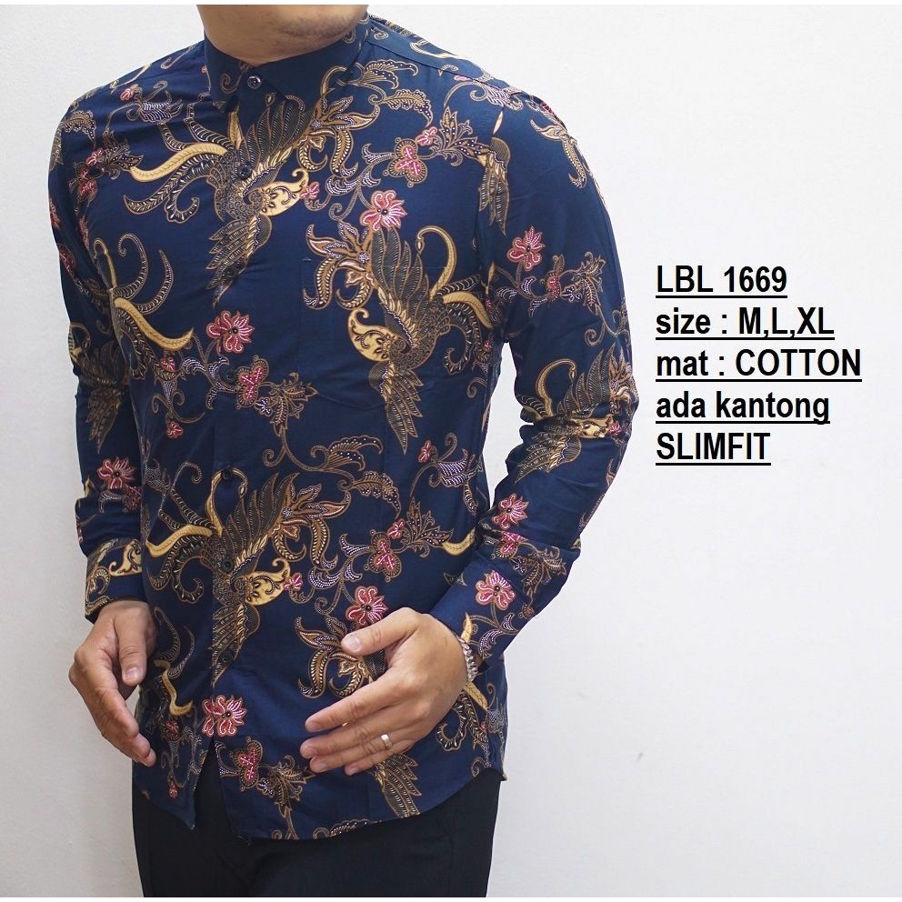 KEMEJA BATIK PRIA SLIM FIT HEM BATIK PRIA SLIM FIT LENGAN PANJANG CHL51