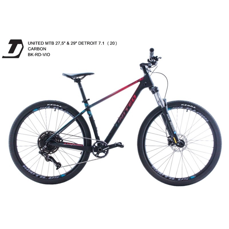 MTB 27.5 United Detroit 7.10 12 Speed Sepeda Gunung 27,5 Carbon Frame