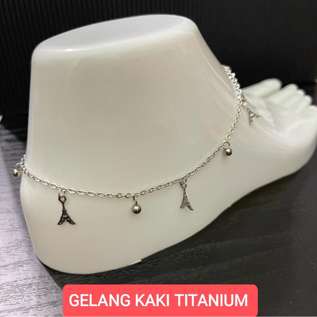 GELANG KAKI TITANIUM WANITA SILVER/EMAS /GELANG KAKI WANITA TERLARIS/GELANG KAKI WANITA TERMURAH/GELANG KAKI XUPING