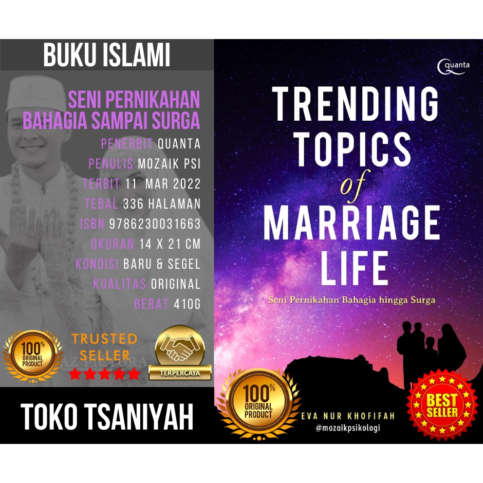 Buku Pernikahan Islam Best Seller Trending Topics of Marriage Life Seni Pernikahan Bahagia sampai Su
