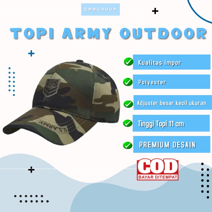 Topi Import Army Outdoor Baseball Topi Golf Topi Pria