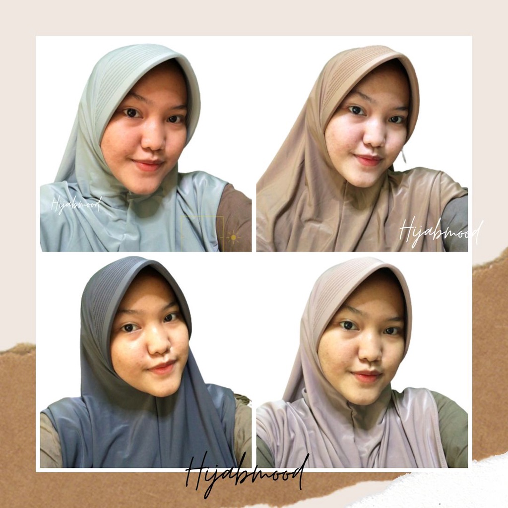 Bergo Oval Jersey Syifa | Jilbab Instan | Jilbab Sekolah | Kerudung Langsung Instan | Bergo Instan