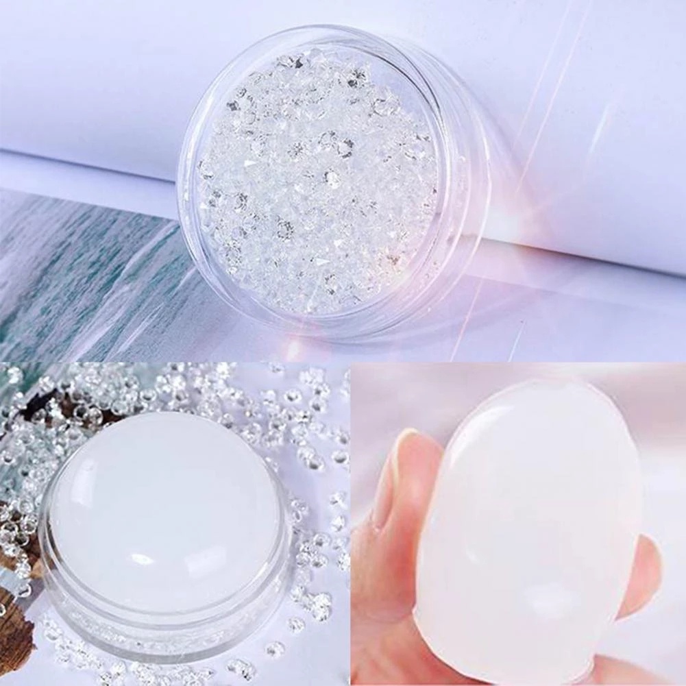 1 Pc Professional  Portable Multifunctional Clear Soft Silicone French Print Template Transfer DIY Nail Stamp