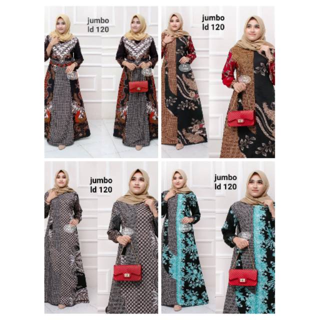 gamis batik modern, GAMIS JUMBO, Batik kombinasi ukuran BIG SIZE ~~