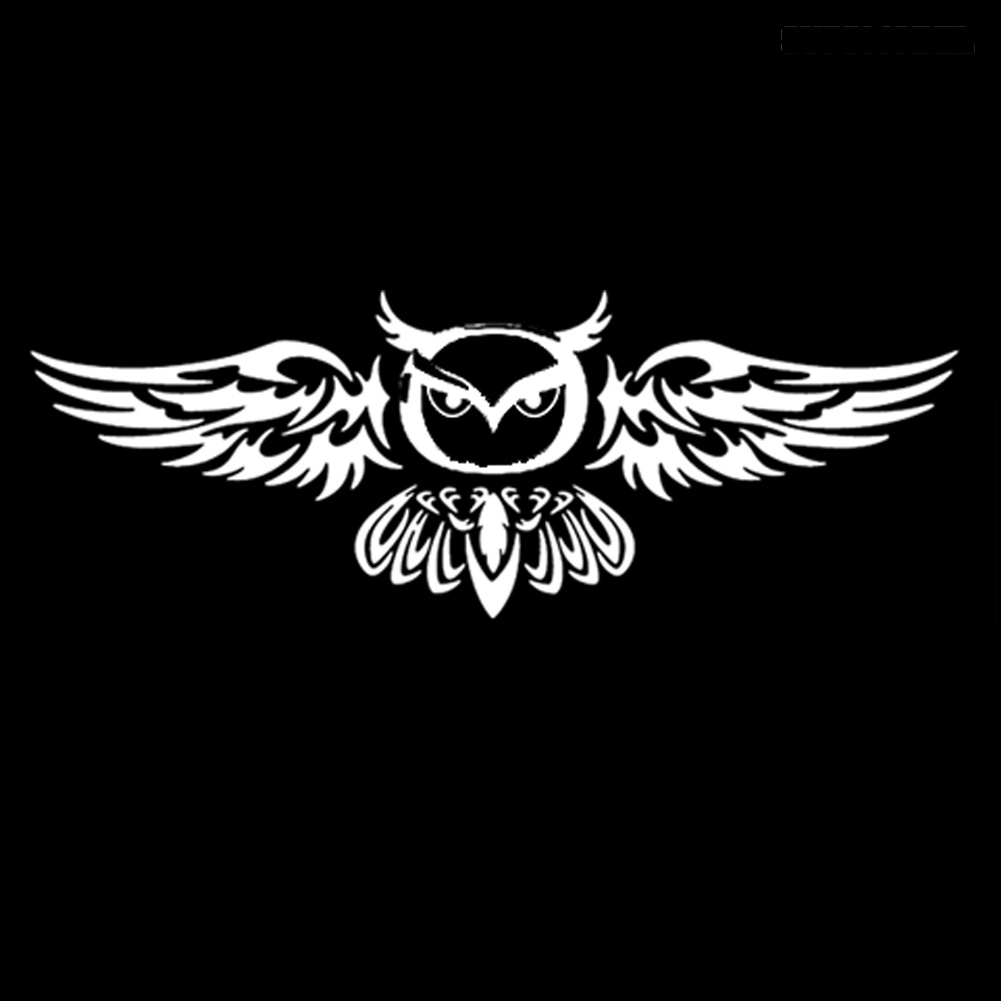 S095 Stiker Decal Motif Burung Hantu Tahan Air Untuk Dekorasi Pintu Belakang Mobil