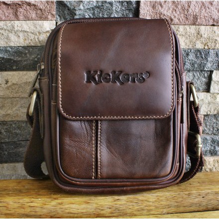 TAS KICKERS KECIL COKLAT KULIT SAPI ASLI 100%