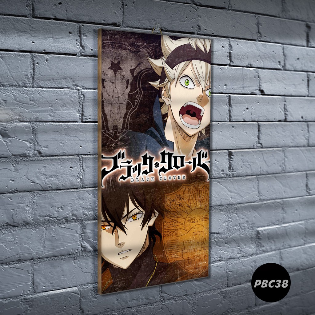 Poster Kayu Black clover /Dekorasi Kamar / Anime /Art / Poster Keren / Poster minimalis/ PBC-PBC38