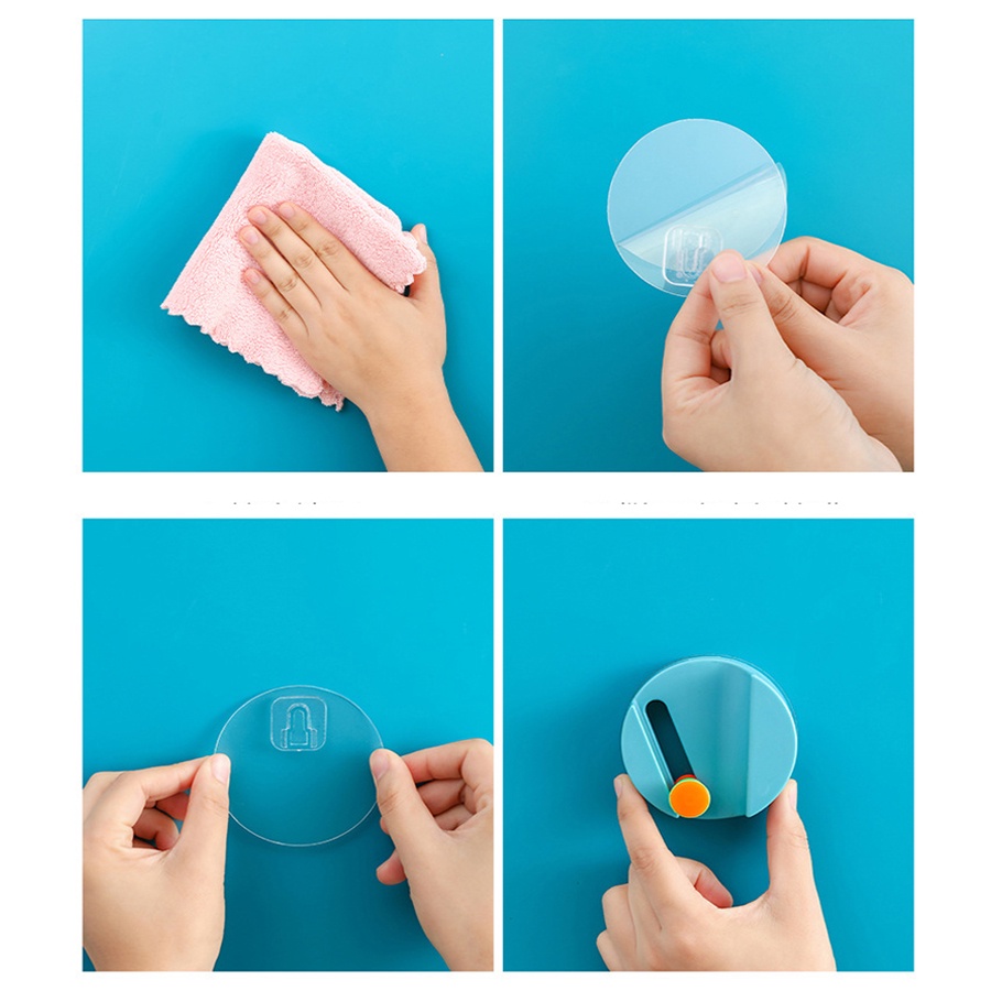 1Pcs Multi-purpose Anti-skid Wall-mounted Adjustable Self Adhesive Non-marking Broom Mop Clip