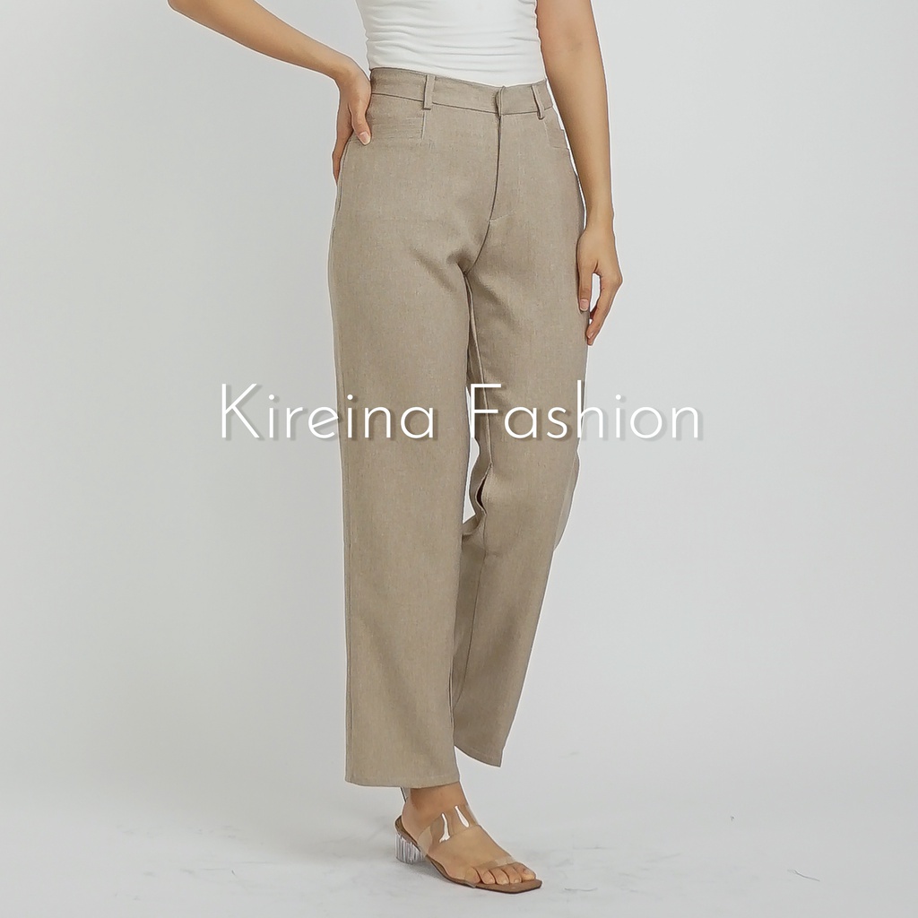 Celana Kerja Stretch Premium Karet Samping Bahan Grasella | Kireina Fashion