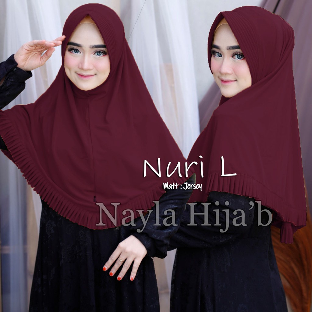 JILBAB INSTAN JERSEY TERBARU HIJAB BERGO NURI L,XL TERMURAH NAYLA HIJAB