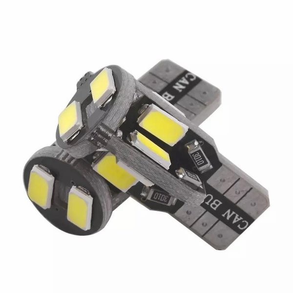 Lampu LED Colok Sein Senja T10 10 Mata SMD Lensa Canbus Motor Mobil