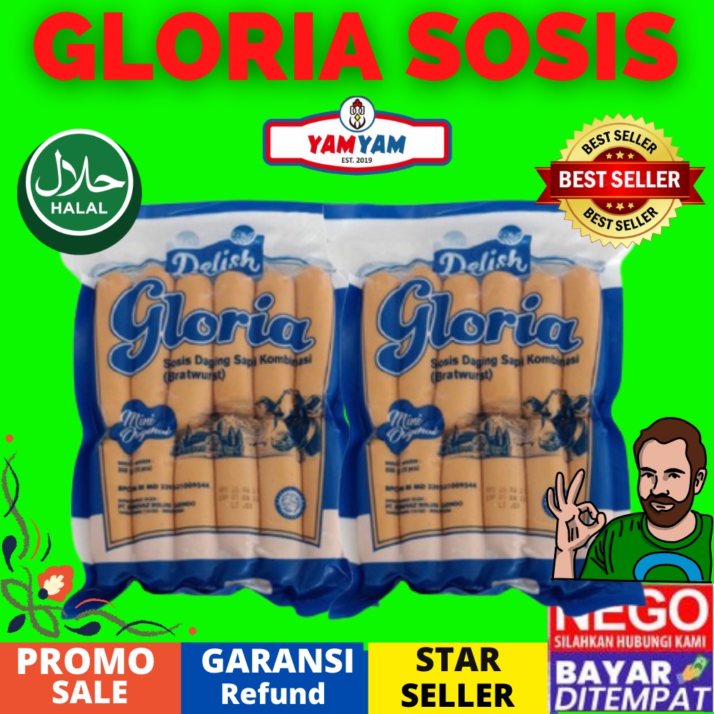 

SOSIS GLORIA SOSIS SAPI HOTEL 500gr gram ISI 12 BESAR PREMIUM SIAP SAJI MAKANAN