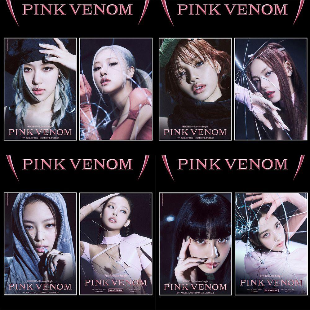 Lanfy PINK VENOM Photocards Fashion Concert Print HD Card Kartu Lomo LISA JENNIE ROSE LISA Postcard