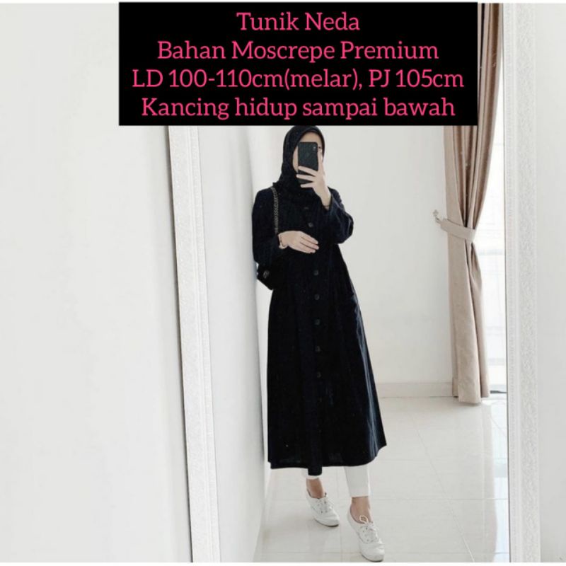 Tunik Neda kancing full / Atasan Murah / Tunik Murah