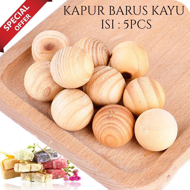 KAPUR BARUS KAYU ISI 5PCS / KAMPER KAYU ALAMI PENGHILANG BAU