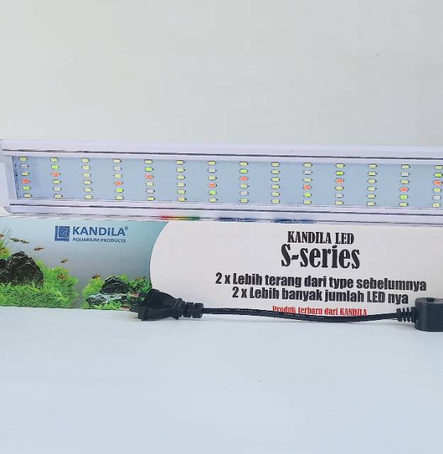 Lampu Led Aquarium KANDILA S-500 21.5 Watt Led 6 Baris 102 titik WRGB 50-60cm Lampu atas Akuarium Aquascape