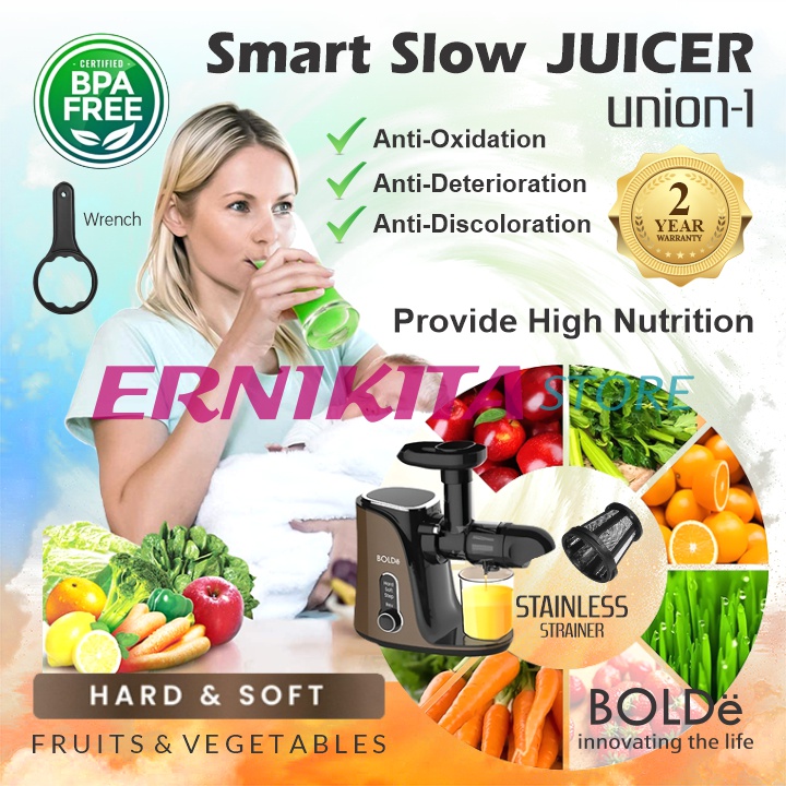 BOLDe SMART SLOW JUICER UNION 1 - Pengekstrak Alami Buah Sayur