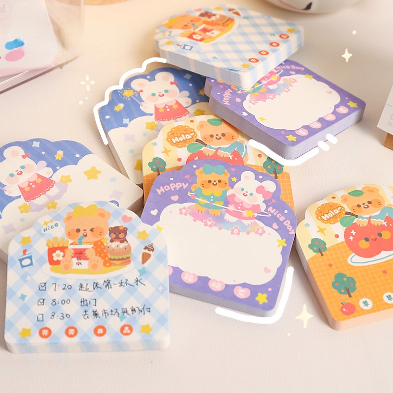 Sticky Notesmemopost It Motif Kartun Kawaii Multi Warna Untuk Perlengkapan Sekolahkantor