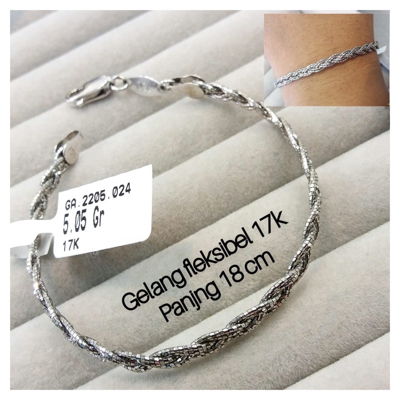 GELANG UBS WHITEGOLD ELECTRA KADAR 750/17K