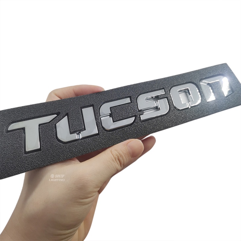 1pc Stiker Emblem Logo TUCSON Bahan ABS Krom Warna Hitam Untuk Bagasi Belakang Mobil HYUNDAI