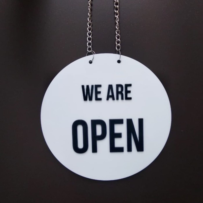 

Open Closed Bulat Putih | Sign Board Akrilik Timbul Elegan