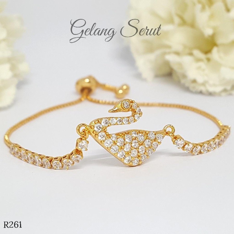 PGX Gelang Serut Xuping Aksesoris Wanita Fashion Korea Perhiasan Lapis Emas - R261