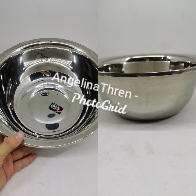 Baskom stainless 555 original tebal uk 28cm