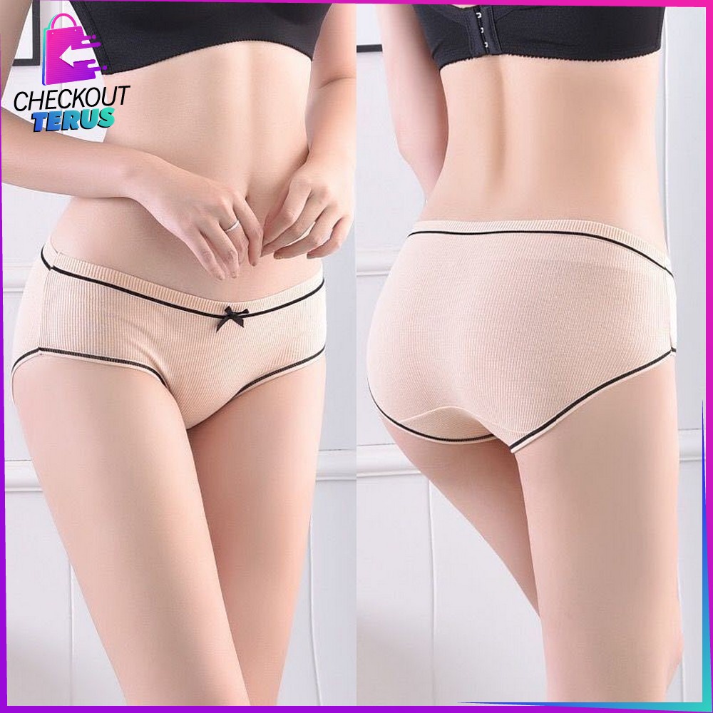 CT P61 Celana Dalam Wanita CD Cewek Polos List Pita Celana Dalam Cewek Import Underwear Wanita Sempak Wanita Sexy